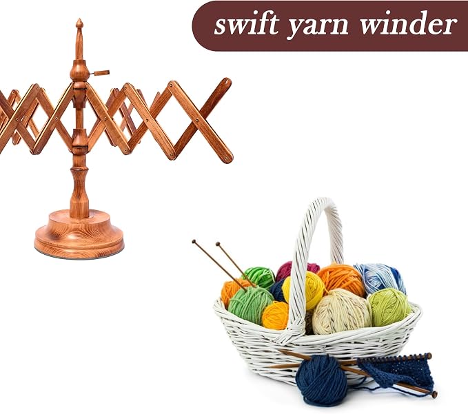 Wooden Table Top Yarn Swift, Antique Beechwood Crocheting & Knitting Craft - Image 5