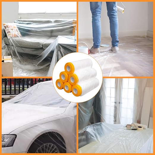 uyoyous 6 Rolls 9x67 ft Painters Plastic - Image 4
