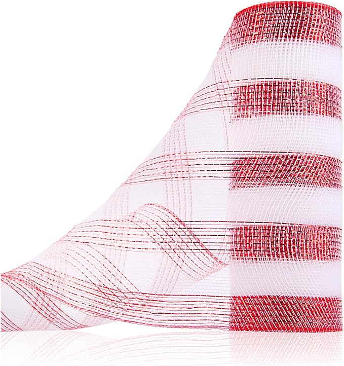 Anivia Deco Mesh Ribbon, 10inch x 30 Feet Each Roll Metallic Foil Mesh Ribbon by Anivia