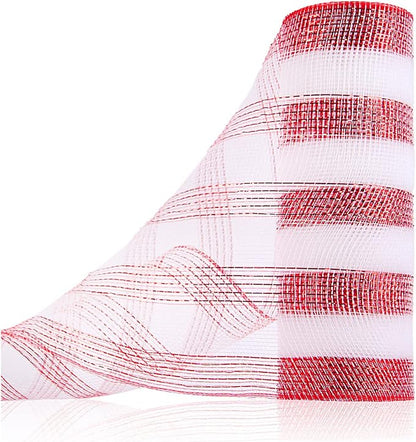 Anivia Deco Mesh Ribbon, 10inch x 30 Feet Each Roll Metallic Foil Mesh Ribbon by Anivia