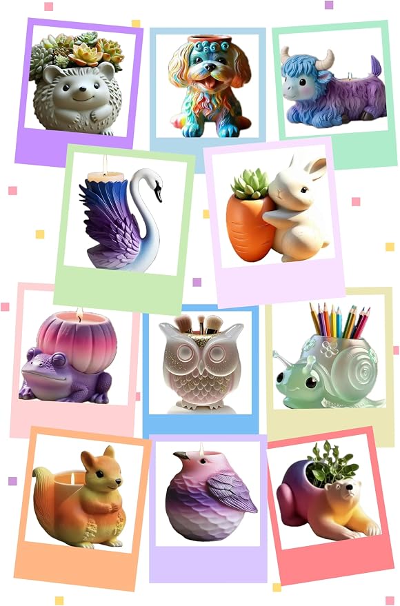 Animal Resin Molds Silicone 3D Cute Epoxy Resin Plaster Candle Holder Wax Molds - Image 7