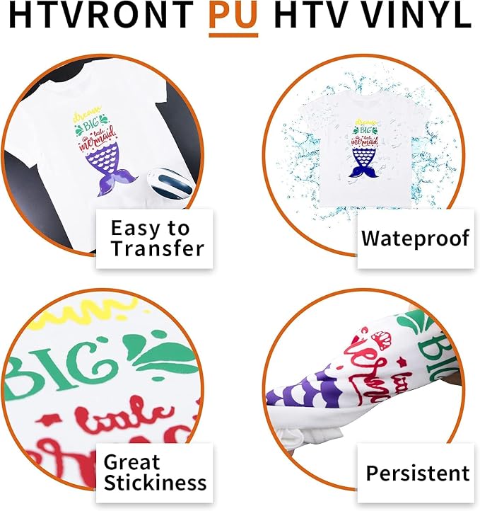 HTVRONT Silver HTV Heat Transfer Vinyl Bundle: 24 Pack 12"x12" Iron on Vinyl - Image 5