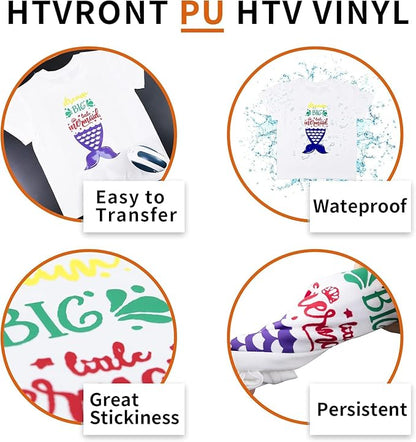 HTVRONT Silver HTV Heat Transfer Vinyl Bundle: 24 Pack 12"x12" Iron on Vinyl - Image 5