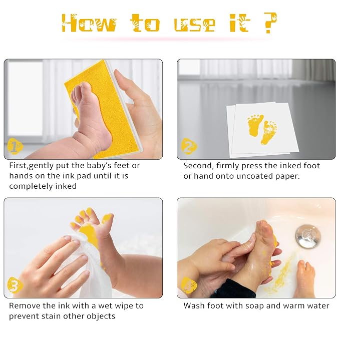 Ink Pad, 5x4'' Washable Non-Toxic Ink Stamp Pad - Image 3