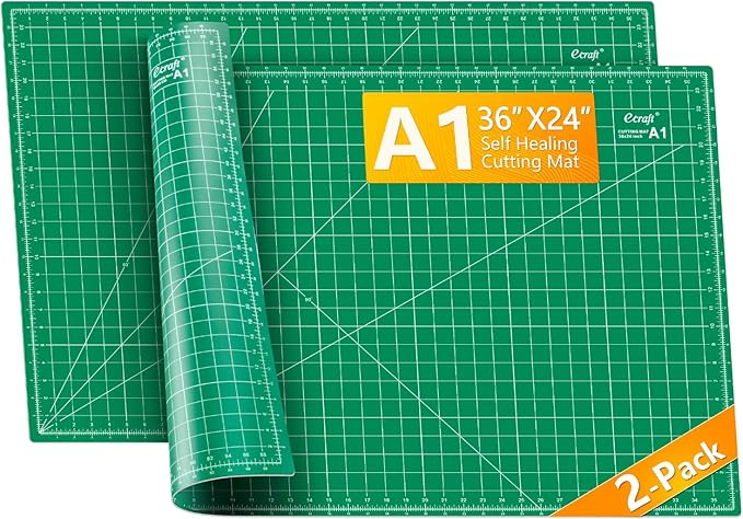 Ecraft 2-Pack 24"x36" Self-Healing Sewing Mat: Large Double-Sided Green 5-Ply by ecraft