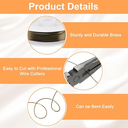 HARFINGTON 20ft Jewelry Wire, 24 Gauge Brass Craft Soft Metal Tarnish Resistant - Image 3
