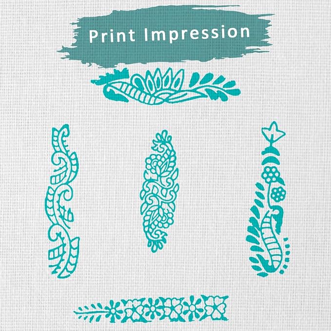 Mehndi Print Blocks Stylish Border Pattern Wooden Stamps - Image 3