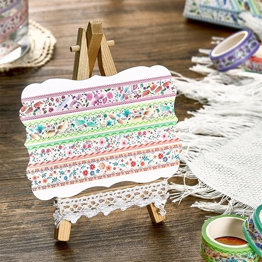 Washi Tape Set 10 Rolls, Embroidery Patterns Decorative Paper Sticker - Image 3
