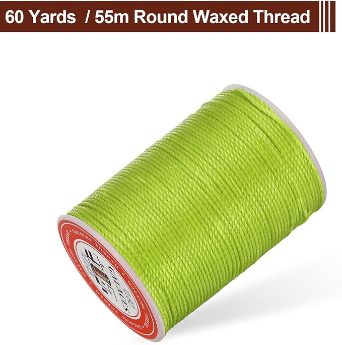 uxcell Round Leather Sewing Waxed Thread, 55m / 60 Yards Wax Polyester String - Image 3