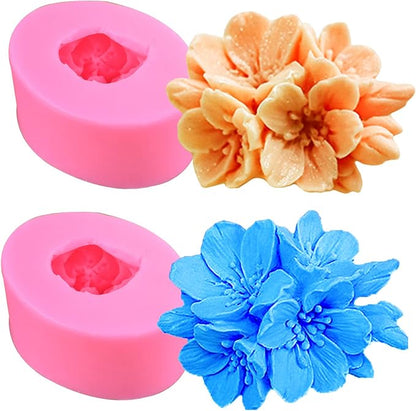 2PCS Blossom Flower Mold Silicone Flower Molds Fondant Chocolate Candy Cake by Wehous