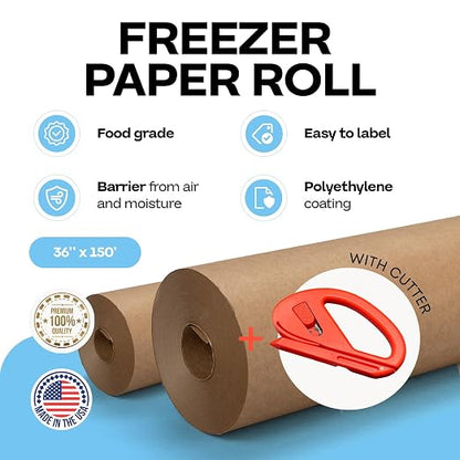 Brown Freezer Paper Roll 36" x 1800" - Image 2