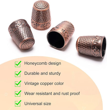 4Pack Thimbles for Hand Sewing, Sewing Thimble Hand-Working Sewing Thimble - Image 3