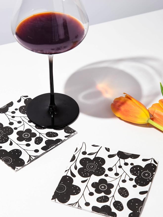 80 pack Designer Cocktail Beverage Napkins, 3-Ply 5x5-inches Disposable - Image 4