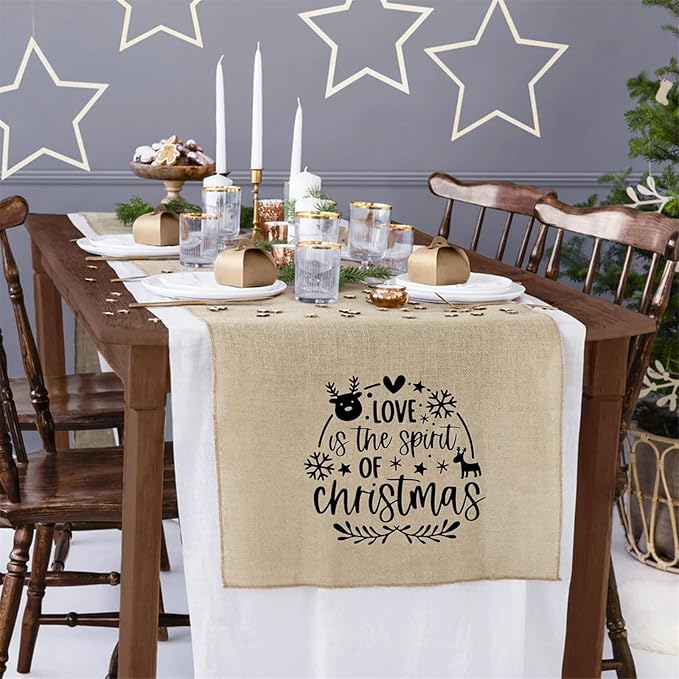 JAJADO Self Adhesive Christmas Silk Screen Stencils 9 Pcs, Winter Holiday Xmas - Image 4