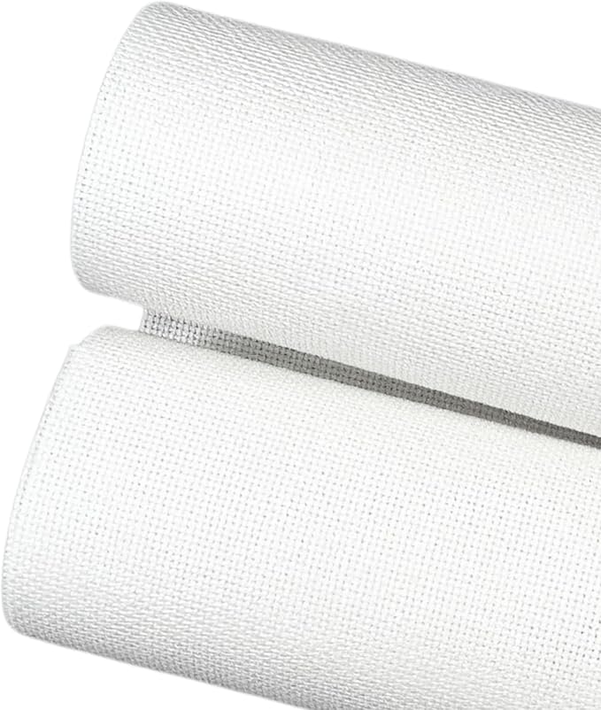 2 Sheets of White 14 Count Aida Cloth – 21 x 21 Inch Pre-Cut Fabric Squares – by Unknown