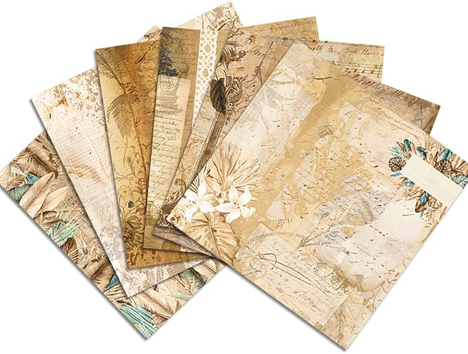 YASMEN Scrapbook Paper Pad 12x12, Vintage Patterned Cardstock, Single-Sided - Image 2
