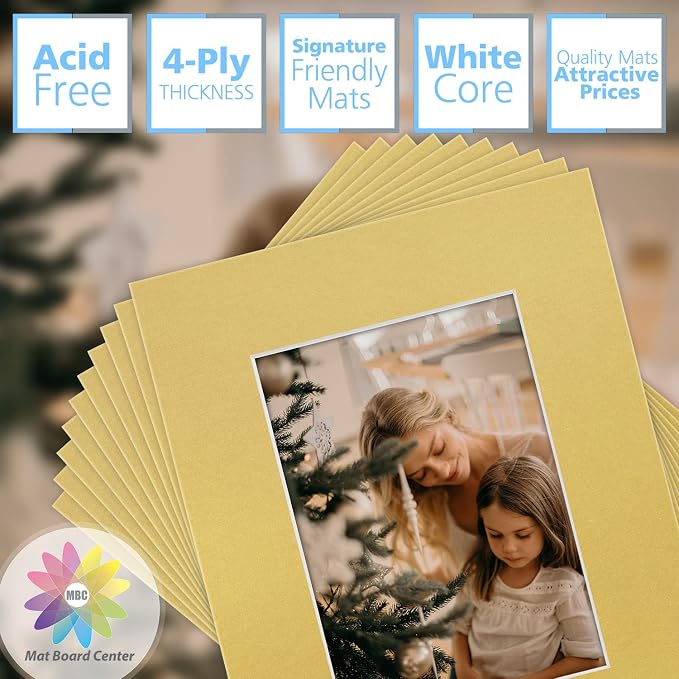 Mat Board Center, 8x10 for 5x7 Old Gold Color Mats - Image 2