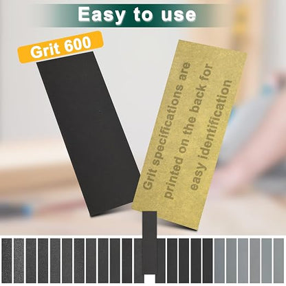 20PCS Sand Paper 600 Grit Sandpaper Sheets, 9 x 3.6 Inch Wet Dry Sandpaper - Image 3
