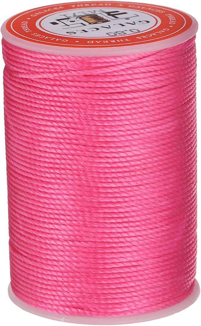uxcell Round Leather Sewing Waxed Thread, 55m / 60 Yards Wax Polyester String by uxcell
