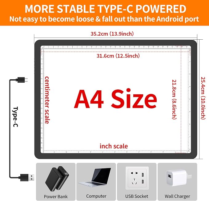 Elice Magnetic A4 Light Board for Diamond Painting, Ultra-Thin Tracing LED - Image 3