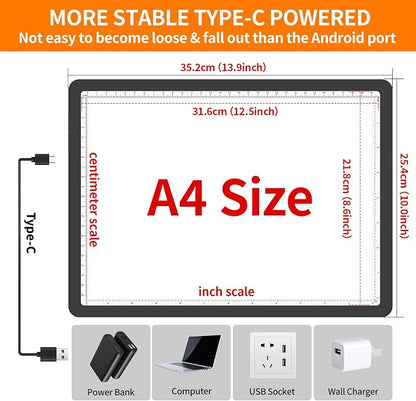 Elice Magnetic A4 Light Board for Diamond Painting, Ultra-Thin Tracing LED - Image 3