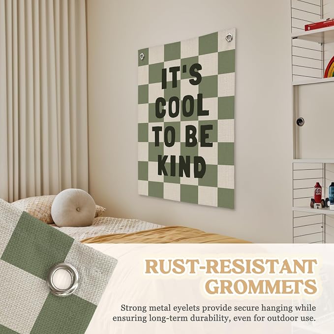 Kids Room Decor, Sage Green Classroom Wall Decor, It's Cool to Be Kind Banner - Image 6