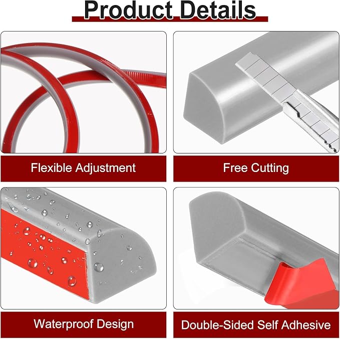 uxcell 236 Inch Flexible Quarter Round Molding Silicone Peel and Stick Trim - Image 3