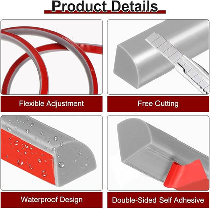 uxcell 236 Inch Flexible Quarter Round Molding Silicone Peel and Stick Trim - Image 3