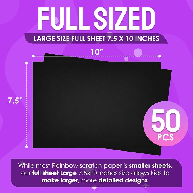 50 Piece Rainbow Scratch Paper - Image 2