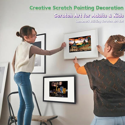 Scratch Art Painting Kit for Adults-8 Sheets A4 Rainbow Scratch Painting Paper - Image 7