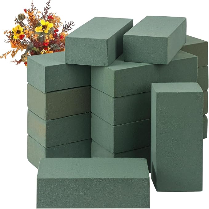 IHDYPPEW 16 PCS Green Floral Foam Blocks, 7.8"L x 2.4"W x 3.54"H Floral Foam by IHDYPPEW