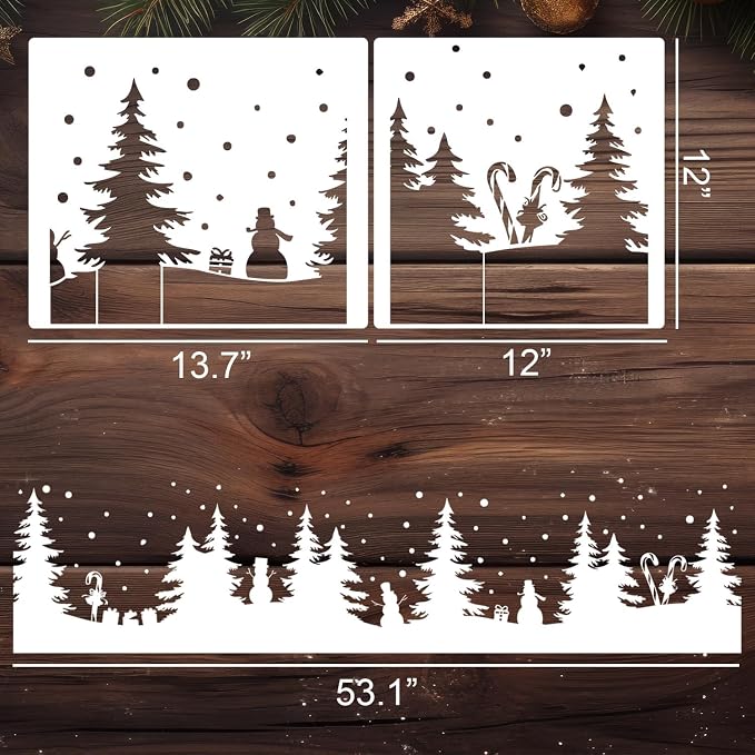 Christmas Stencils for Window Glass Large Christmas Stencil Reusable 53.1” - Image 2