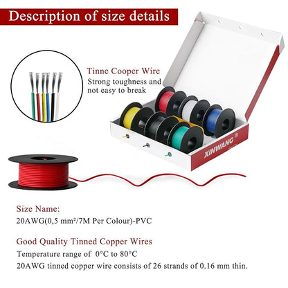 20 Gauge Electrical Wire, 20 awg Wire-XINWANG 20 Gauge Stranded Tinned Copper - Image 5
