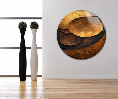 My Photostation.com 40WX60H'' Bronze Art Deco Geometric Motifs Glass Wall Art - Image 3