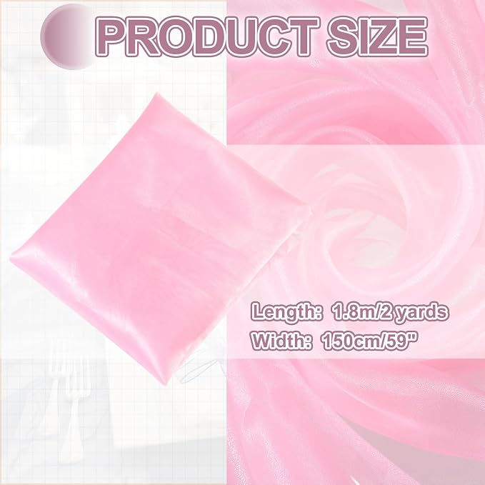 MECCANIXITY Iridescent Sheer Organza Fabric, 2 Yards x 59 Inches Solid - Image 2