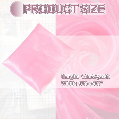 MECCANIXITY Iridescent Sheer Organza Fabric, 2 Yards x 59 Inches Solid - Image 2