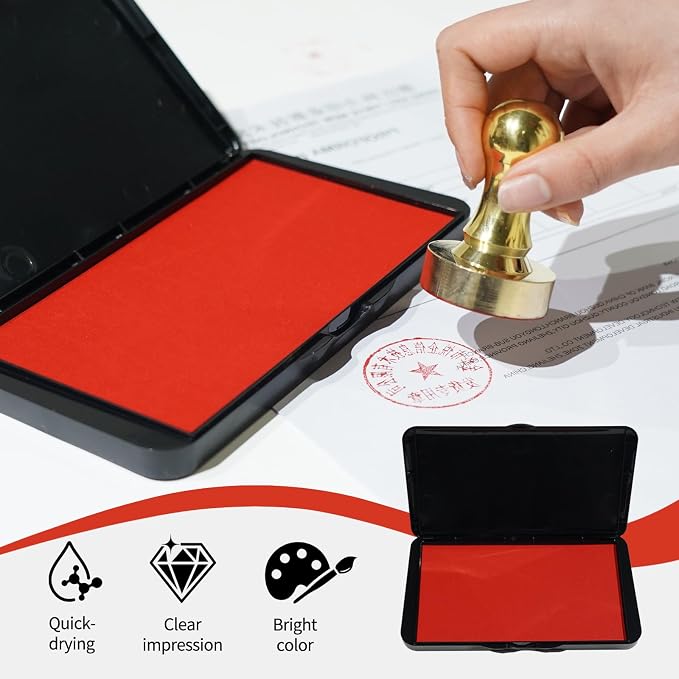 Large Ink Pad for Stamps, 6.14"×3.38" Stamp Pad, Ink Pad for Office, - Image 3