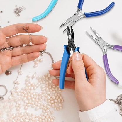 6 Pcs Jewelry Pliers Set, Include Needle Round Bent Nose Zipper Wire Cutter - Image 6