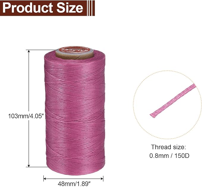 uxcell Flat Leather Sewing Waxed Thread, 270m / 295 Yards Polyester Wax String - Image 2