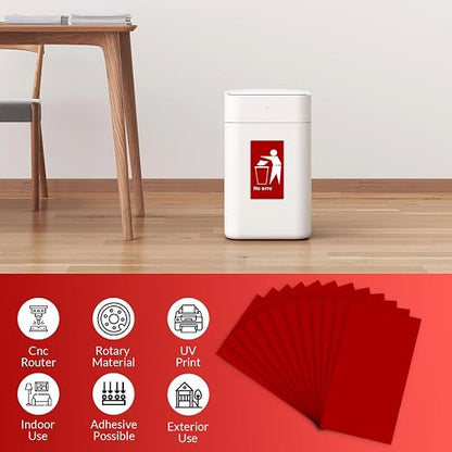 Laser Engraving Blank Red ABS Double Color Plastic Sheet, 11.8x6.49x0.05 inch - Image 2
