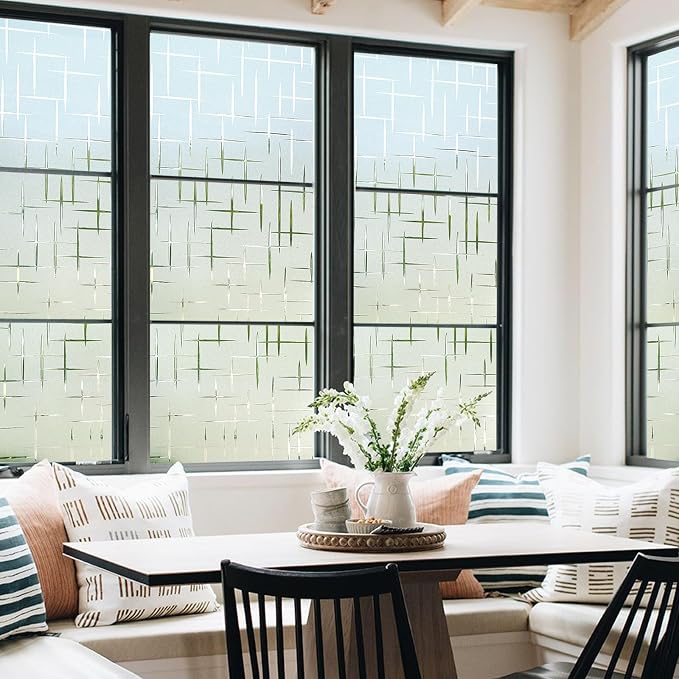 DOWELL Window Privacy Film Frosted Glass Window Film, Sun Blocking Non-Adhesive - Image 8