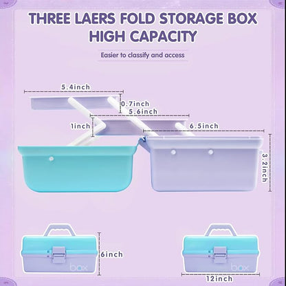 12in Three-Layer Multipurpose Storage Box Organizer Folding Tool Box/Art & - Image 2