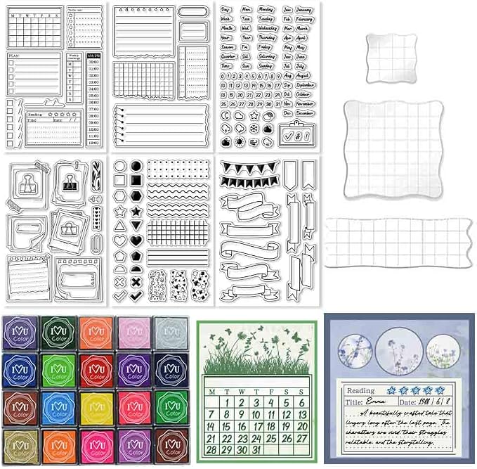 29 Pcs Journal Stamps for Crafting Card Making Supplies Set Include 3 Acrylic by GLASSWINDS