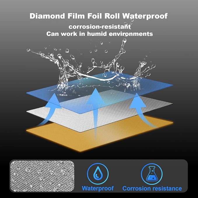 Mylar Film Roll 4FT x 30FT, 6 Mil Silver Diamond Film Foil Roll, Heavy-Duty - Image 3