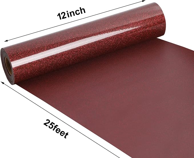FUNKAKA Glitter Red HTV Heat Transfer Vinyl Rolls - Image 3