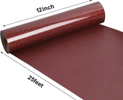 FUNKAKA Glitter Red HTV Heat Transfer Vinyl Rolls - Image 3