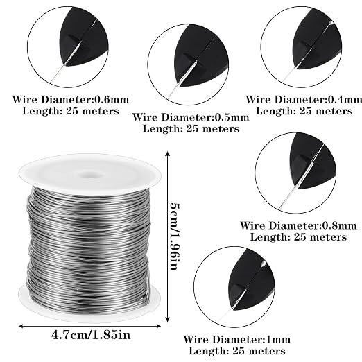 5 Rolls Jewelry Making Wire 18, 26 Gauge Copper Craft Wire Bendable Metal - Image 2
