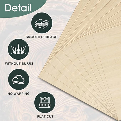 6 Pack Basswood Sheets for Crafts 1/8x12x18 Inch 3mm Larger Basswood for Laser - Image 3