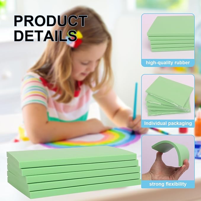KUKLIPJIM 25 Pcs 4x6" Rubber Linoleum Stamp Carving Blocks - Image 7