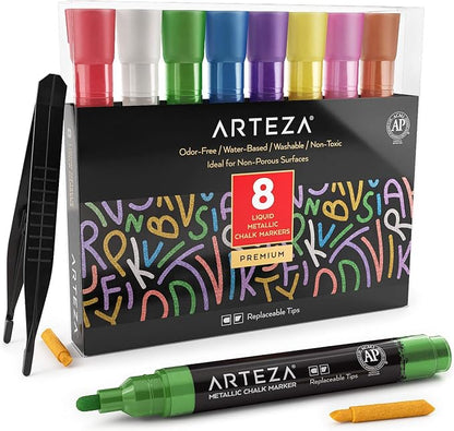 ARTEZA Liquid Chalk Markers, Metallic Colors by ARTEZA